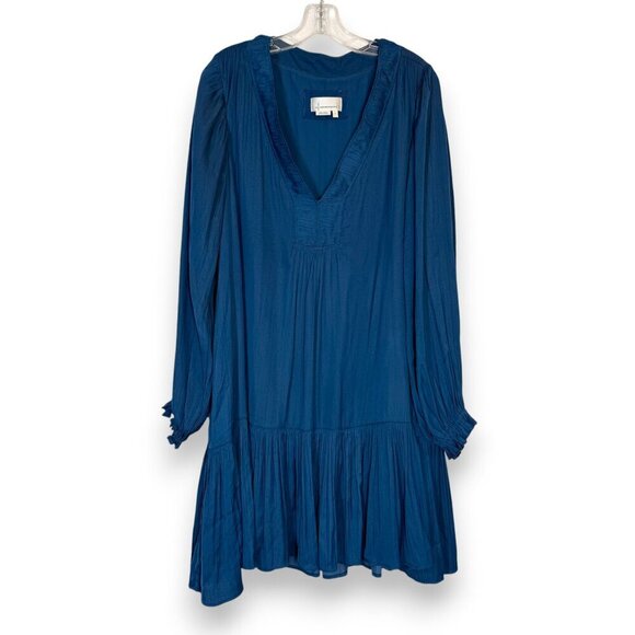 Anthropologie Blue Slip Dress Minimalist Oversized Long Sleeve Large - Picture 9 of 9